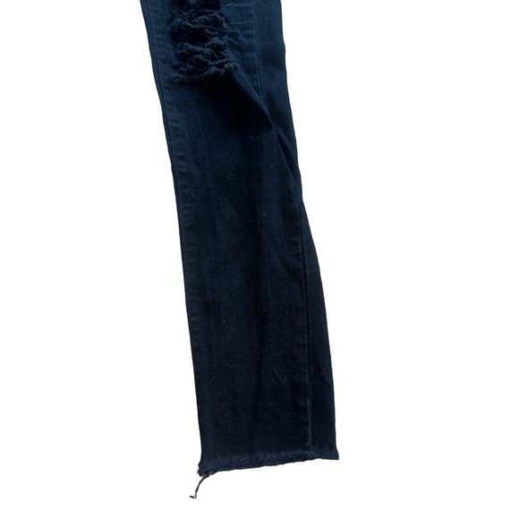 Black High Rise High Stretch Distressed Ripped Grunge Skinny Jeans Medium Size 6 - Picture 12 of 14